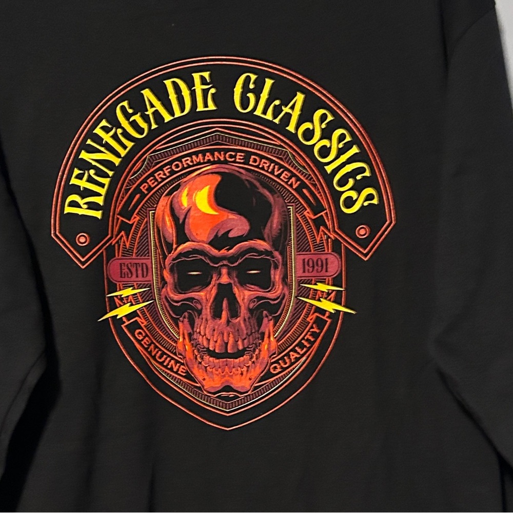 Black Long Sleeve Tee with Skull Graphic